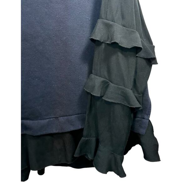 Lane Bryant Ruffled Sleeve Sweatshirt Plus SZ 22/24 Fairygoth Feminine Y2K Cozy - Picture 4 of 13